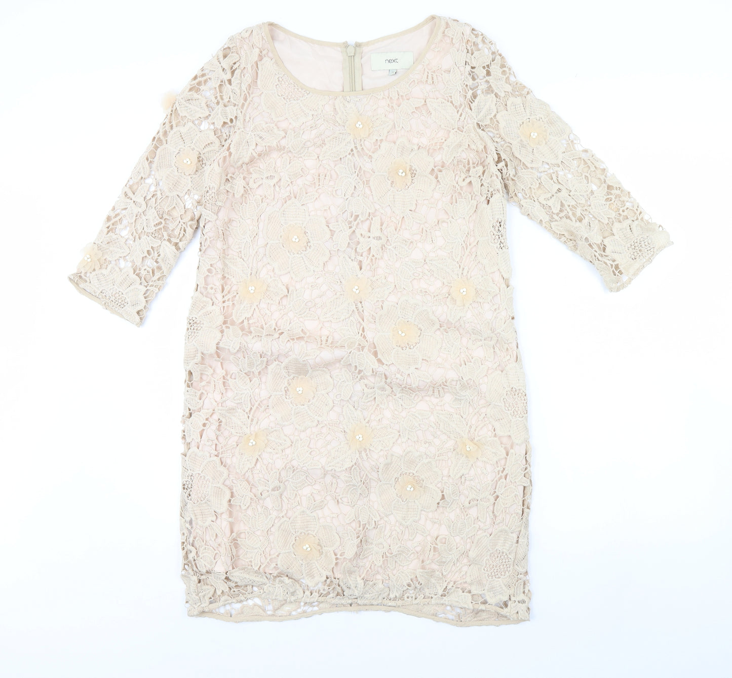 NEXT Womens Beige   Pencil Dress  Size 12