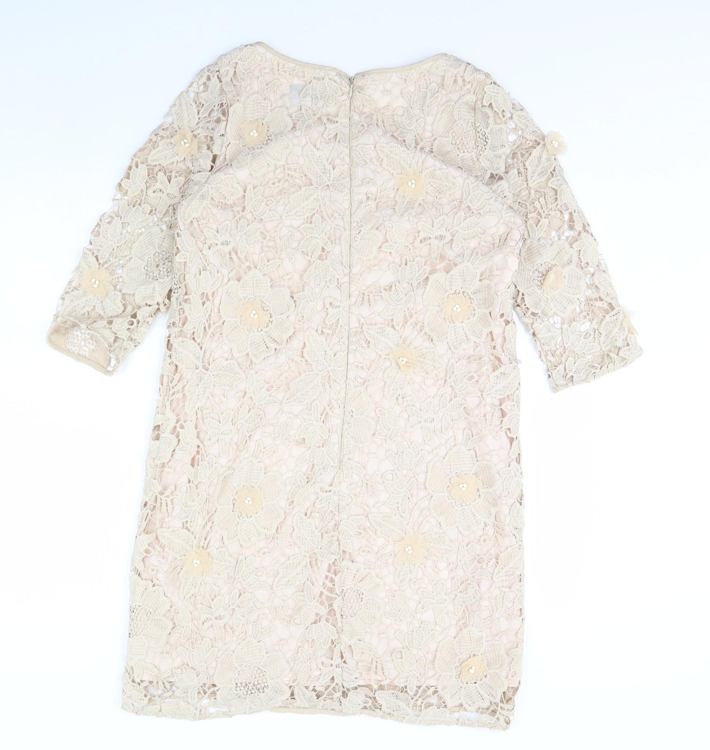 NEXT Womens Beige   Pencil Dress  Size 12