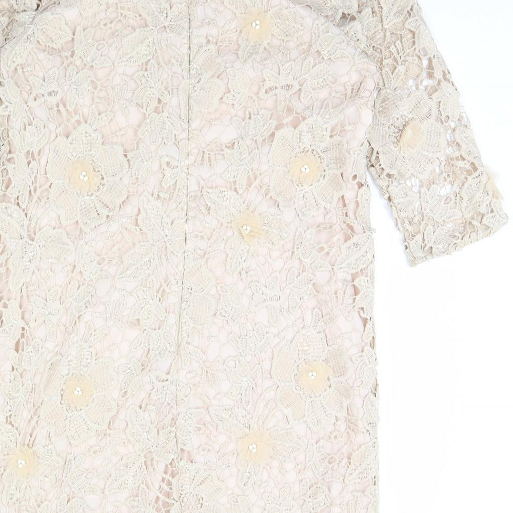 NEXT Womens Beige   Pencil Dress  Size 12