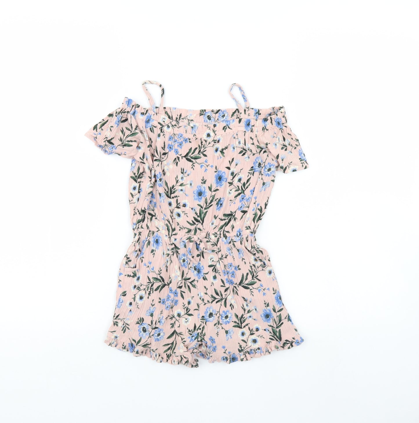 NEXT Girls Pink Floral  Playsuit One-Piece Size 5 Years