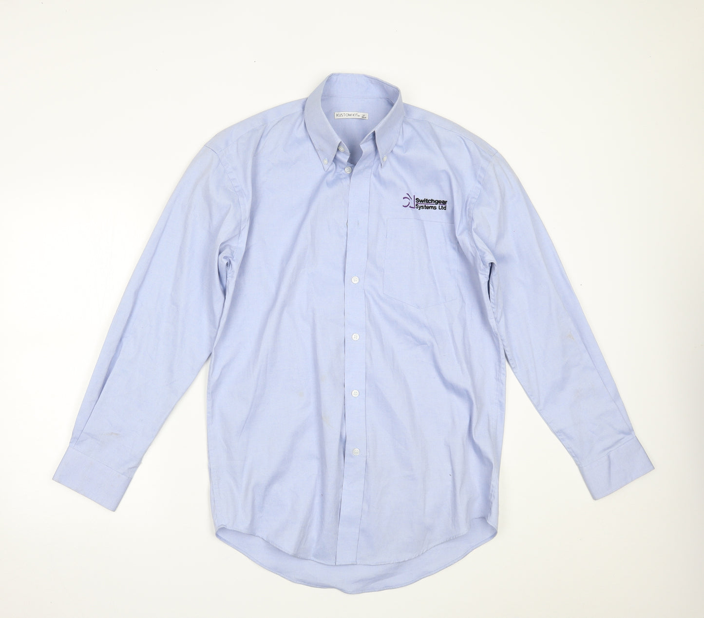 Kustom Kit Mens Blue    Button-Up Size 15