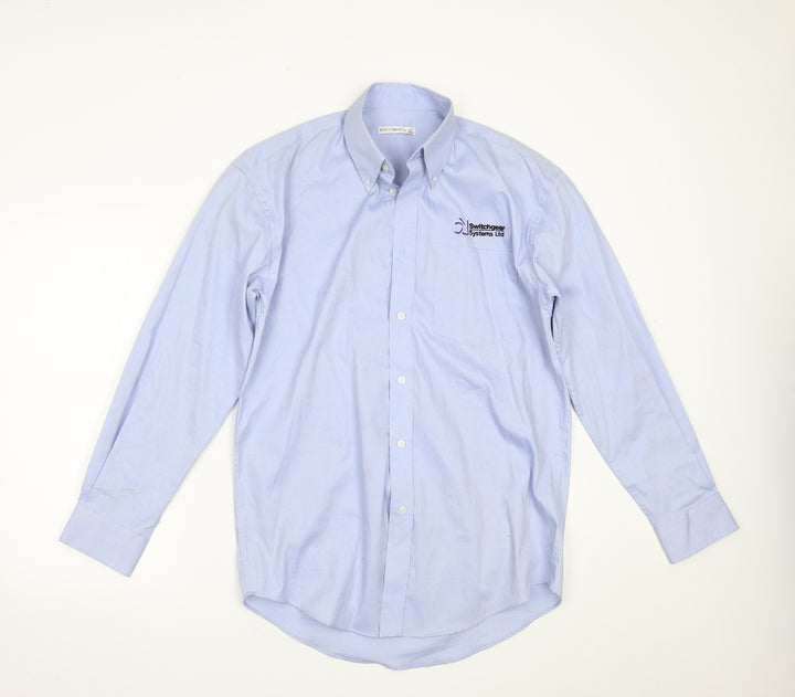 Kustom Kit Mens Blue    Button-Up Size 15