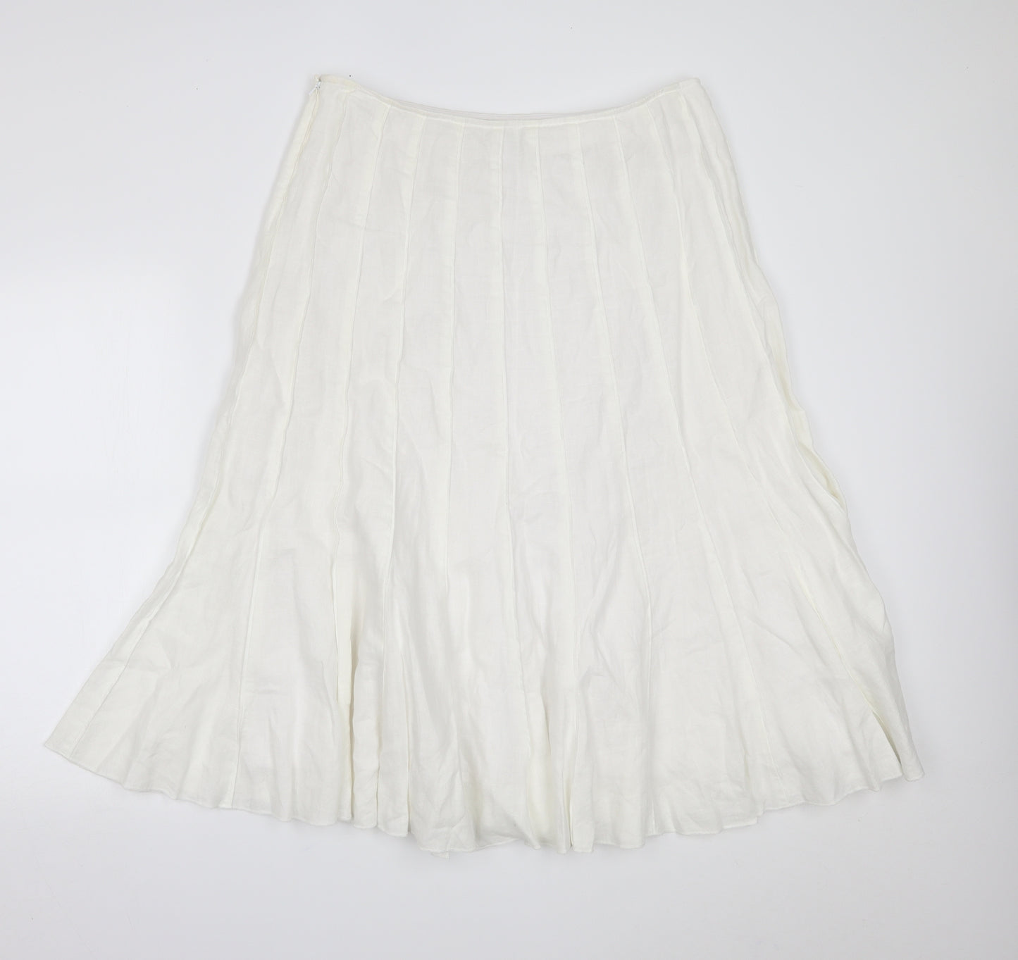 Per Una Womens White   Pleated Skirt Size 16