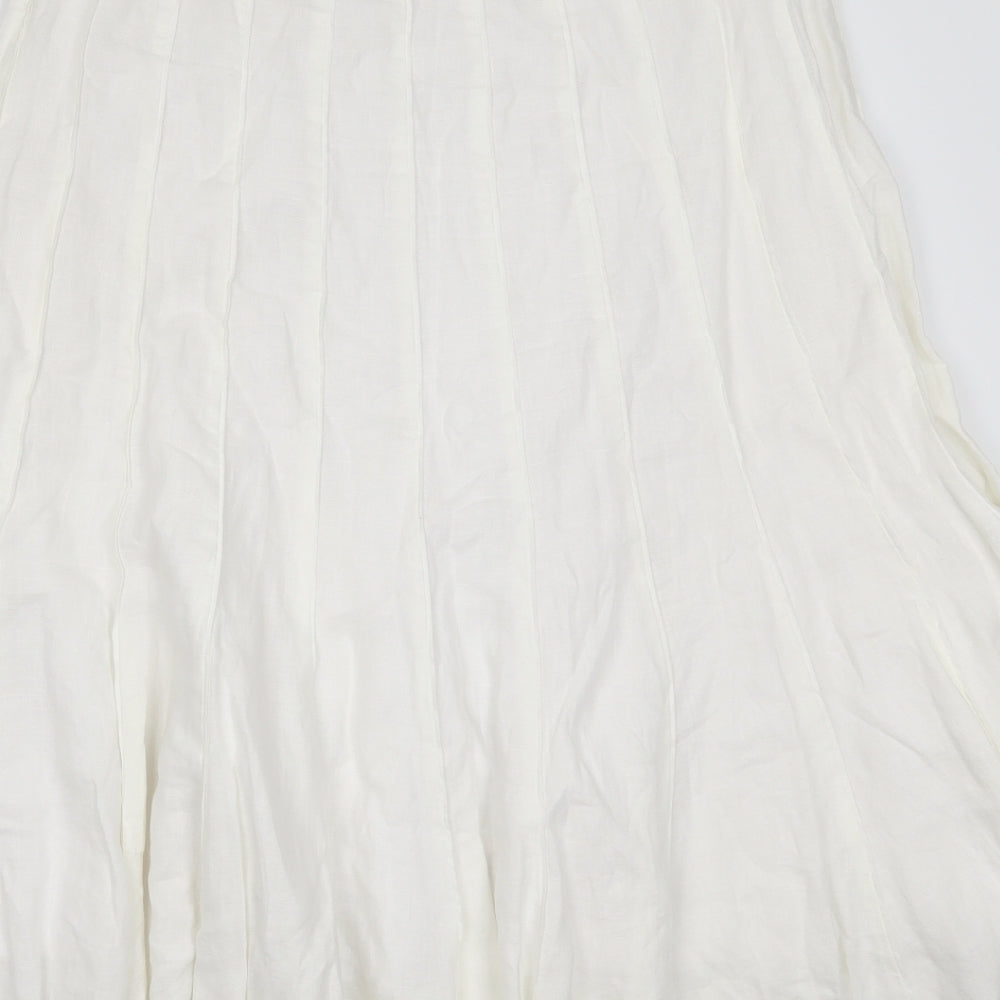 Per Una Womens White   Pleated Skirt Size 16