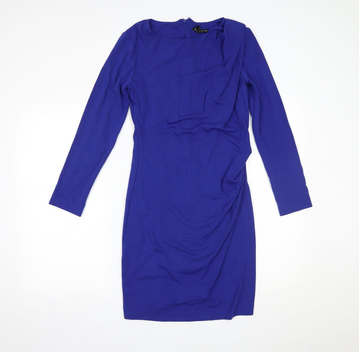 Mango Womens Blue Batik Bodycon Size M