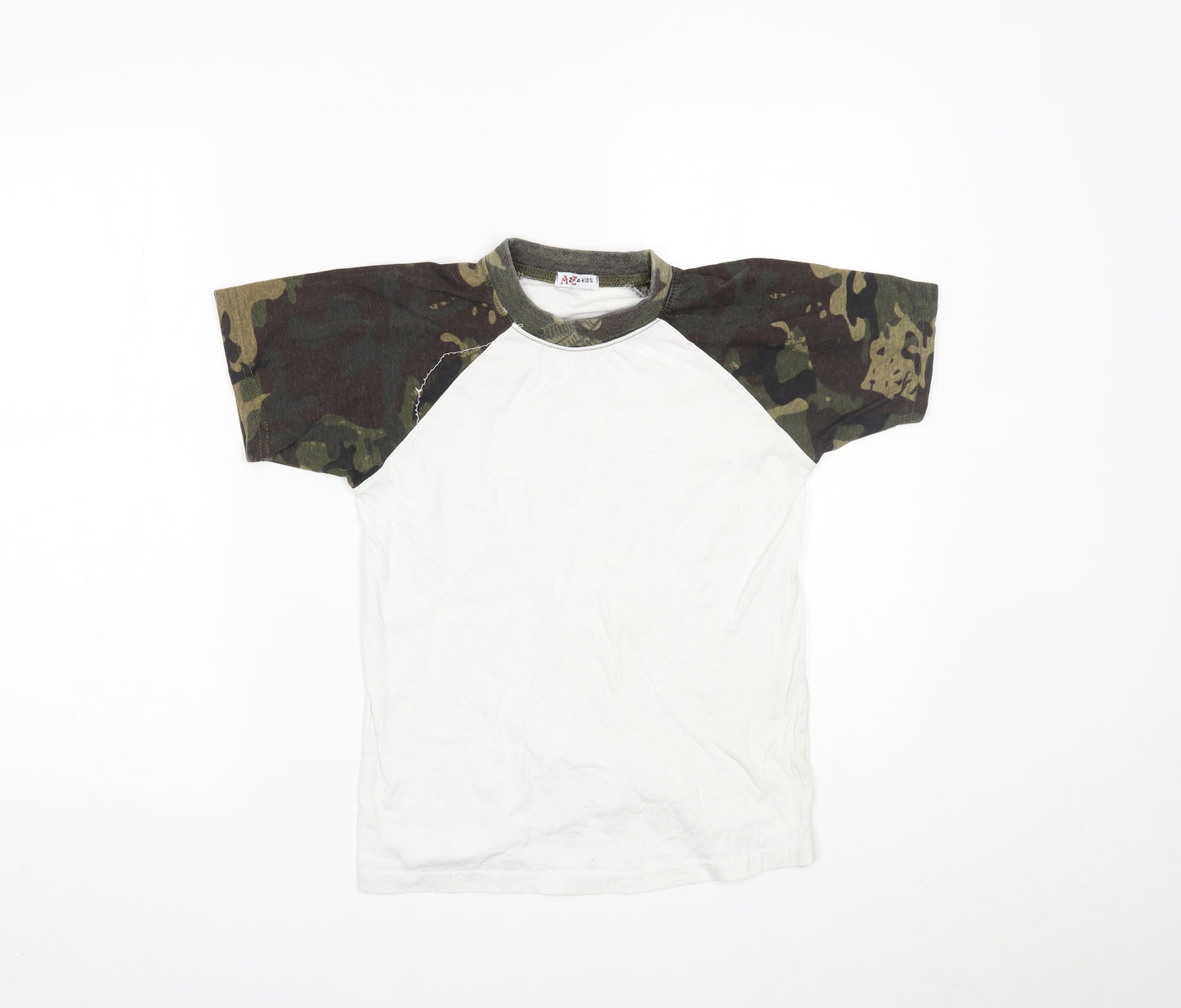 A2Z 4 Kids Boys White Camouflage  Basic T-Shirt Size 11-12 Years