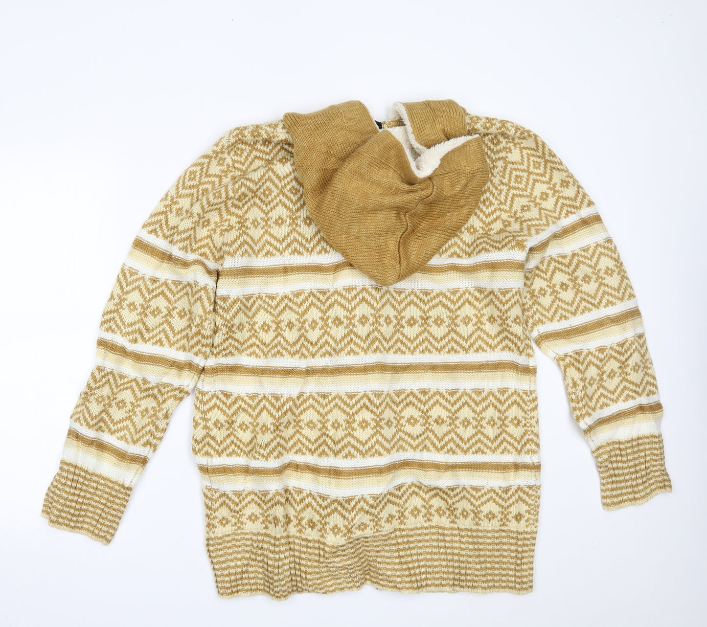 Be You Womens Yellow Fair Isle  Jacket Coatigan Size 18