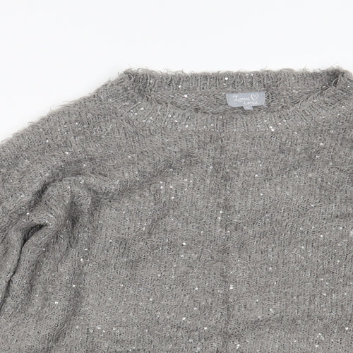 Lottie Loves Womens Grey   Pullover Jumper Size L