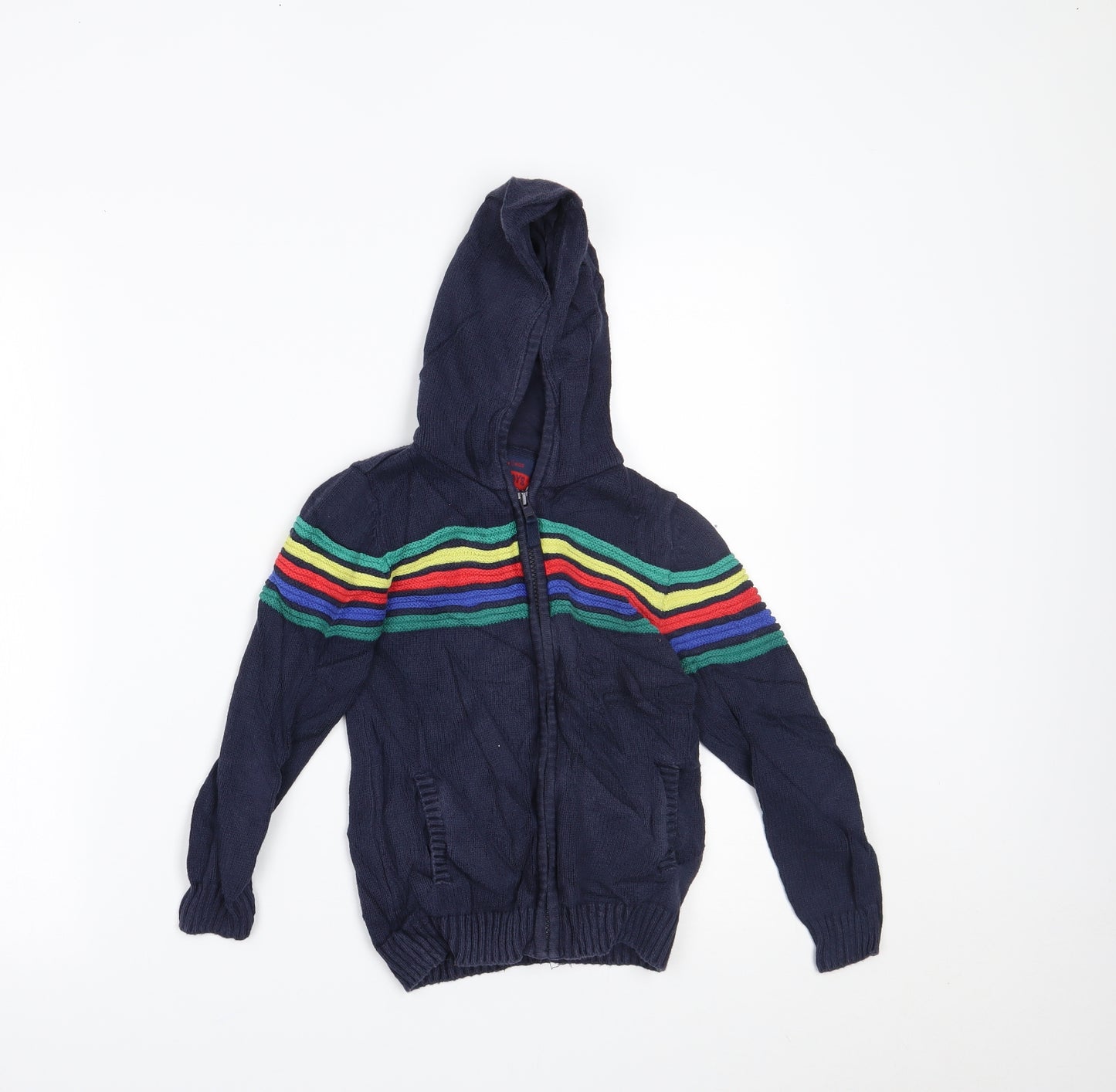 TU Boys Multicoloured Striped  Full Zip Hoodie Size 4-5 Years