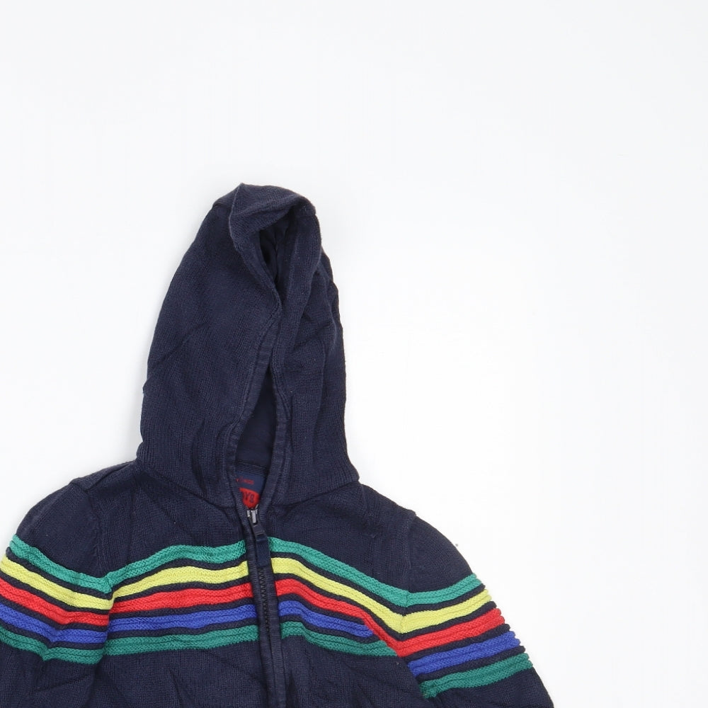 TU Boys Multicoloured Striped  Full Zip Hoodie Size 4-5 Years