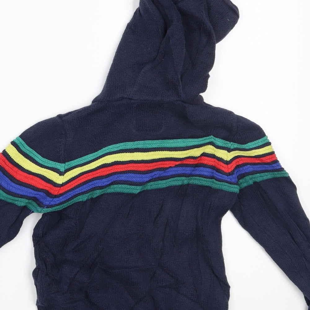 TU Boys Multicoloured Striped  Full Zip Hoodie Size 4-5 Years