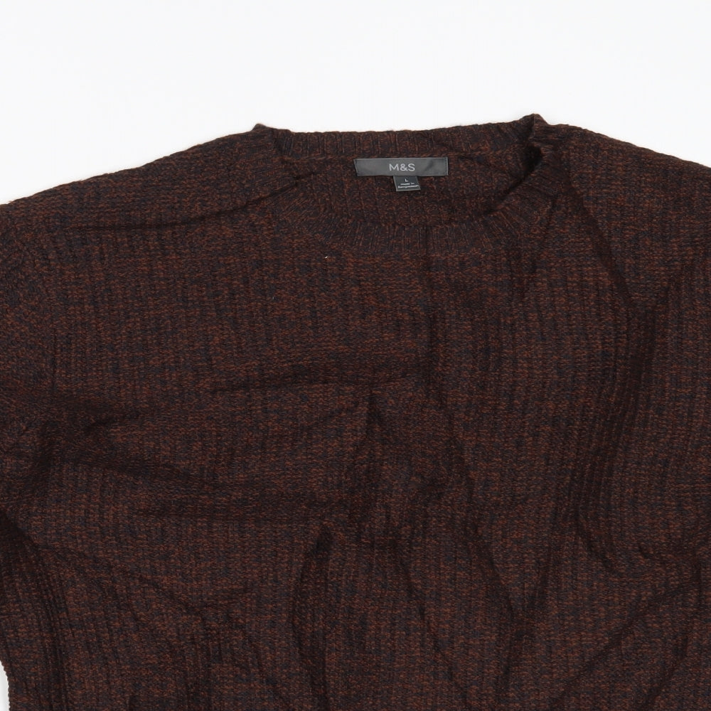 Marks and Spencer Mens Brown   Pullover Jumper Size L