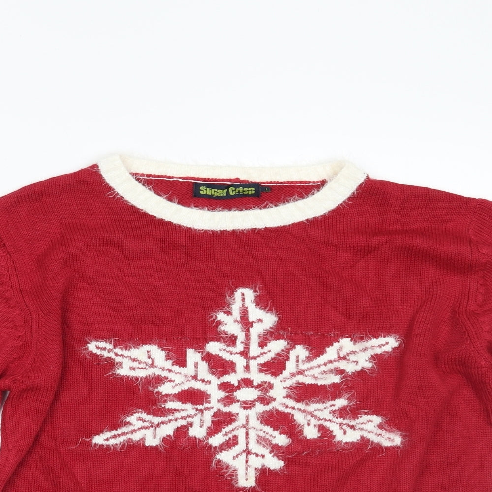 Sugar Crisp Womens Red   Pullover Jumper Size L