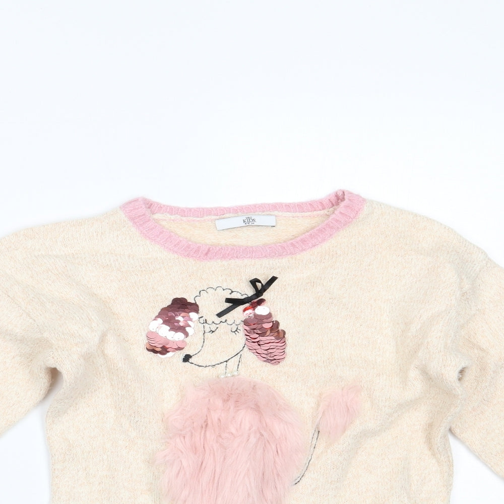 Marks and Spencer Girls Pink   Pullover Jumper Size 11-12 Years