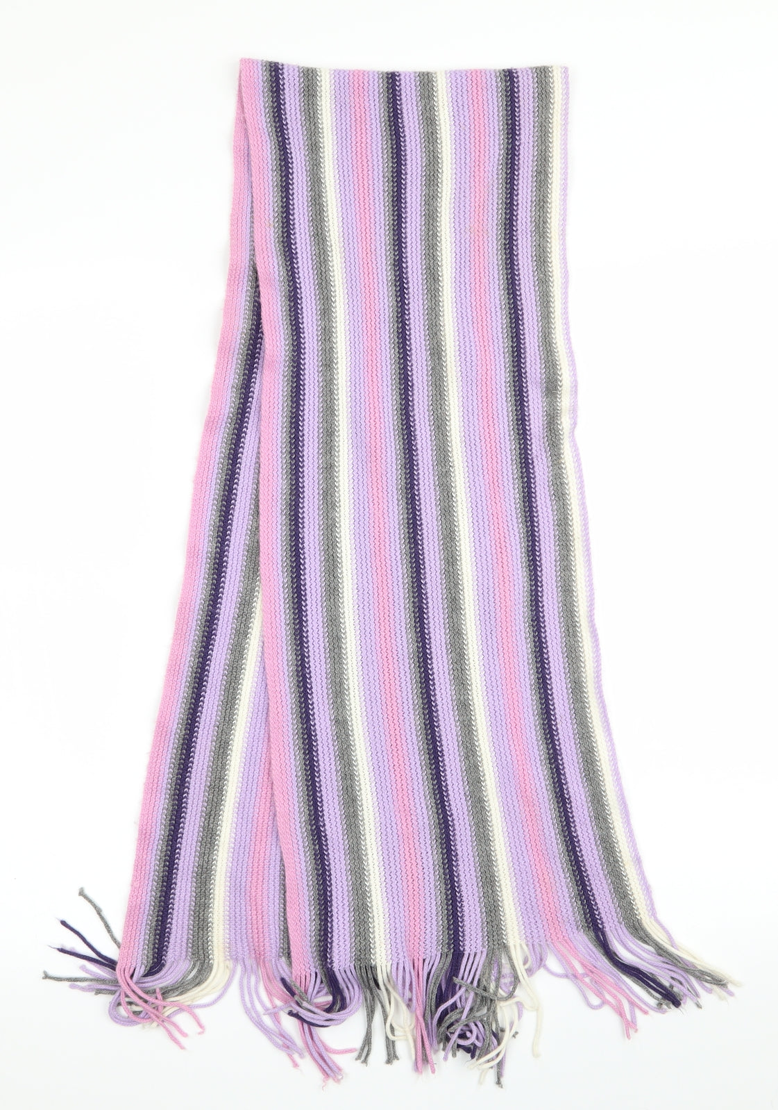 Preworn Womens Purple Striped   Scarf