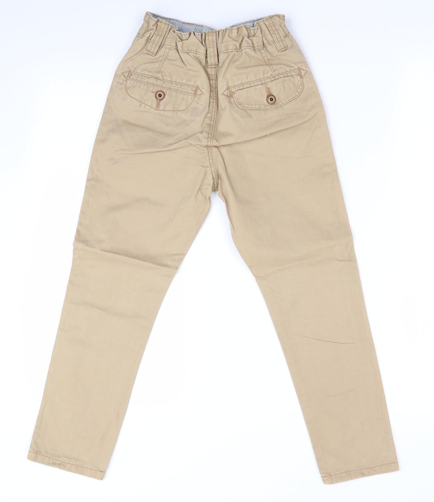 NEXT Boys Beige   Chino Trousers Size 8 Years - elasticated back