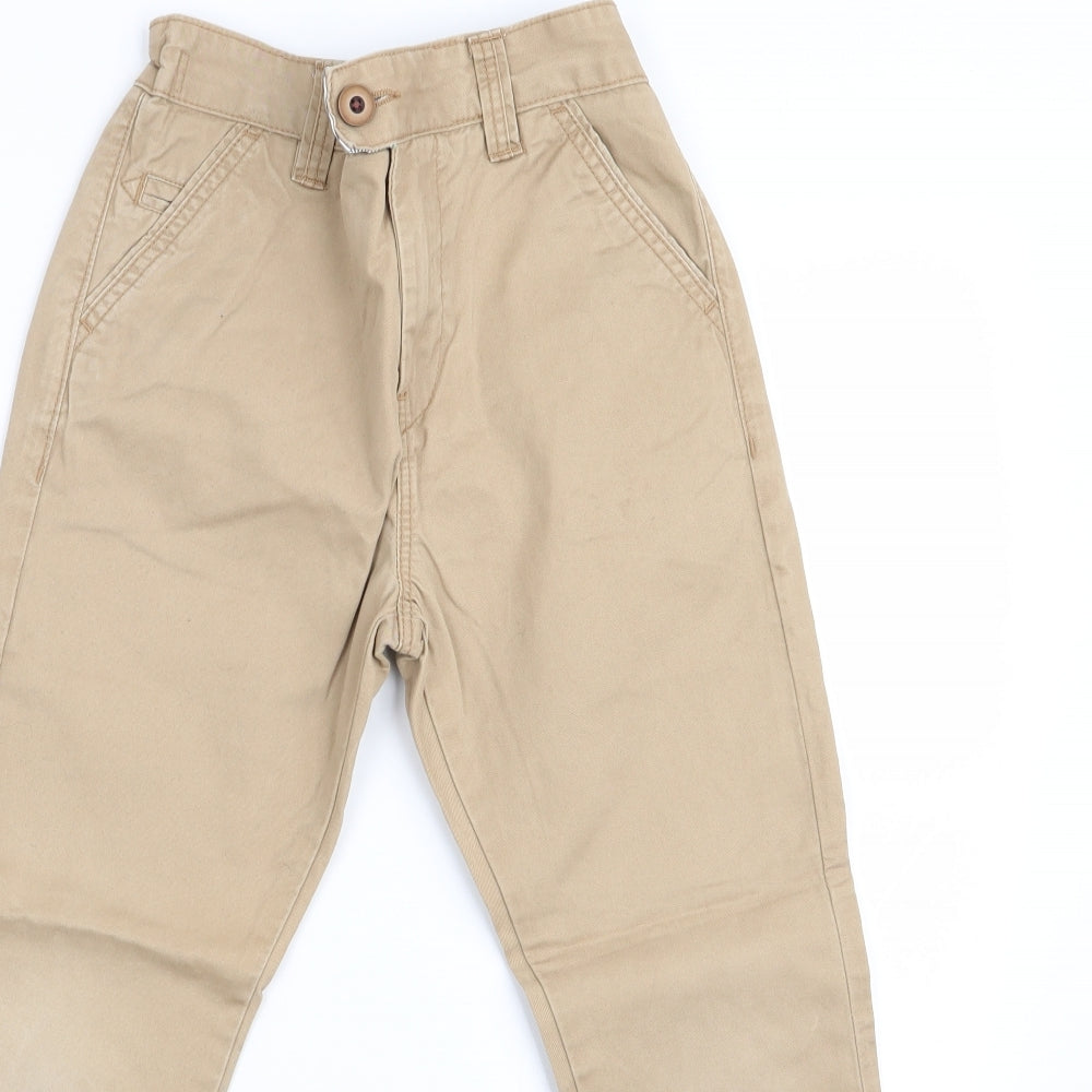 NEXT Boys Beige   Chino Trousers Size 8 Years - elasticated back