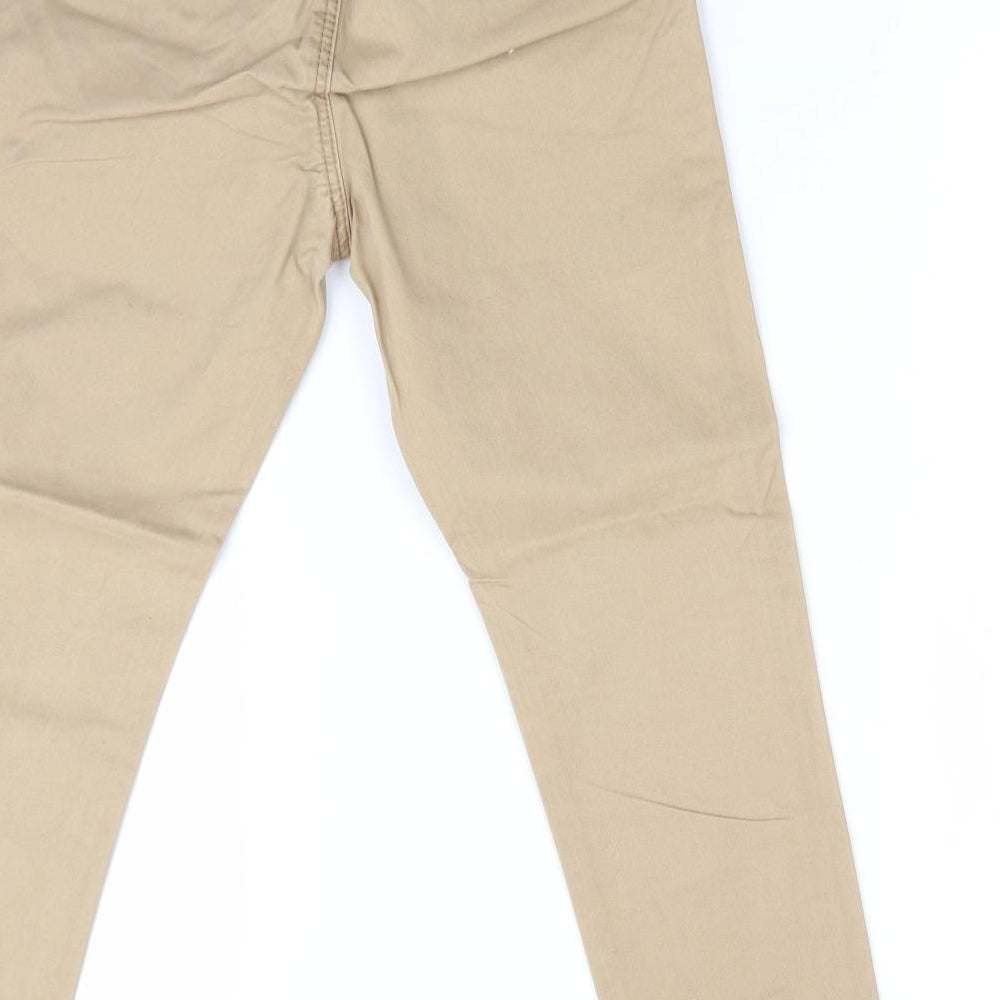 NEXT Boys Beige   Chino Trousers Size 8 Years - elasticated back