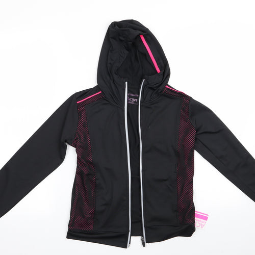Primark Girls Black   Full Zip Hoodie Size 10-11 Years  - YD Active