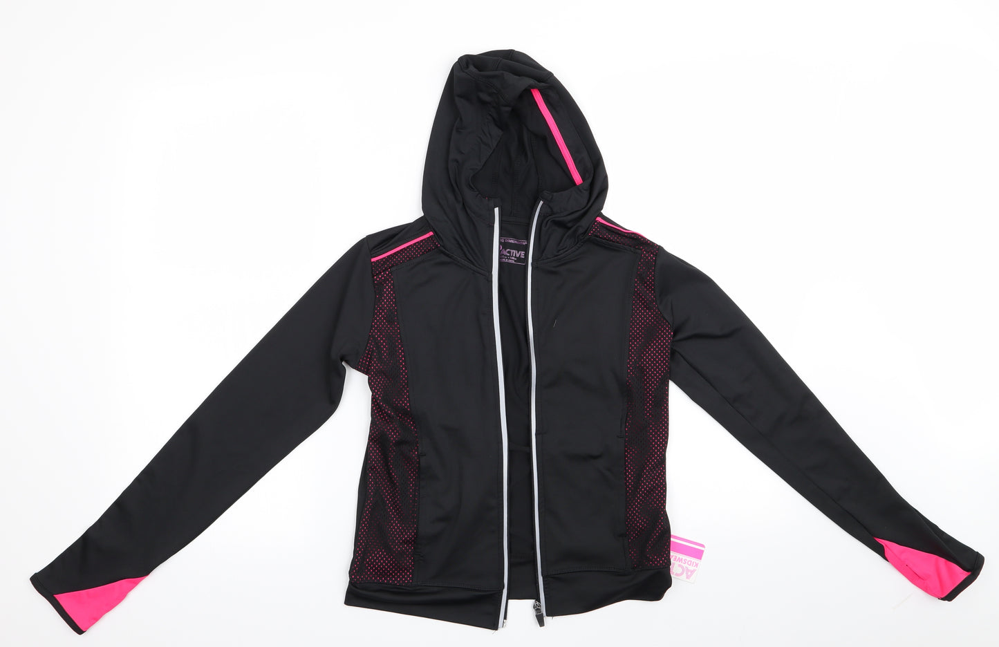 Primark Girls Black   Full Zip Hoodie Size 10-11 Years  - YD Active