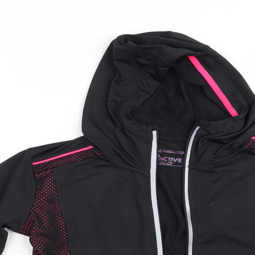 Primark Girls Black   Full Zip Hoodie Size 10-11 Years  - YD Active
