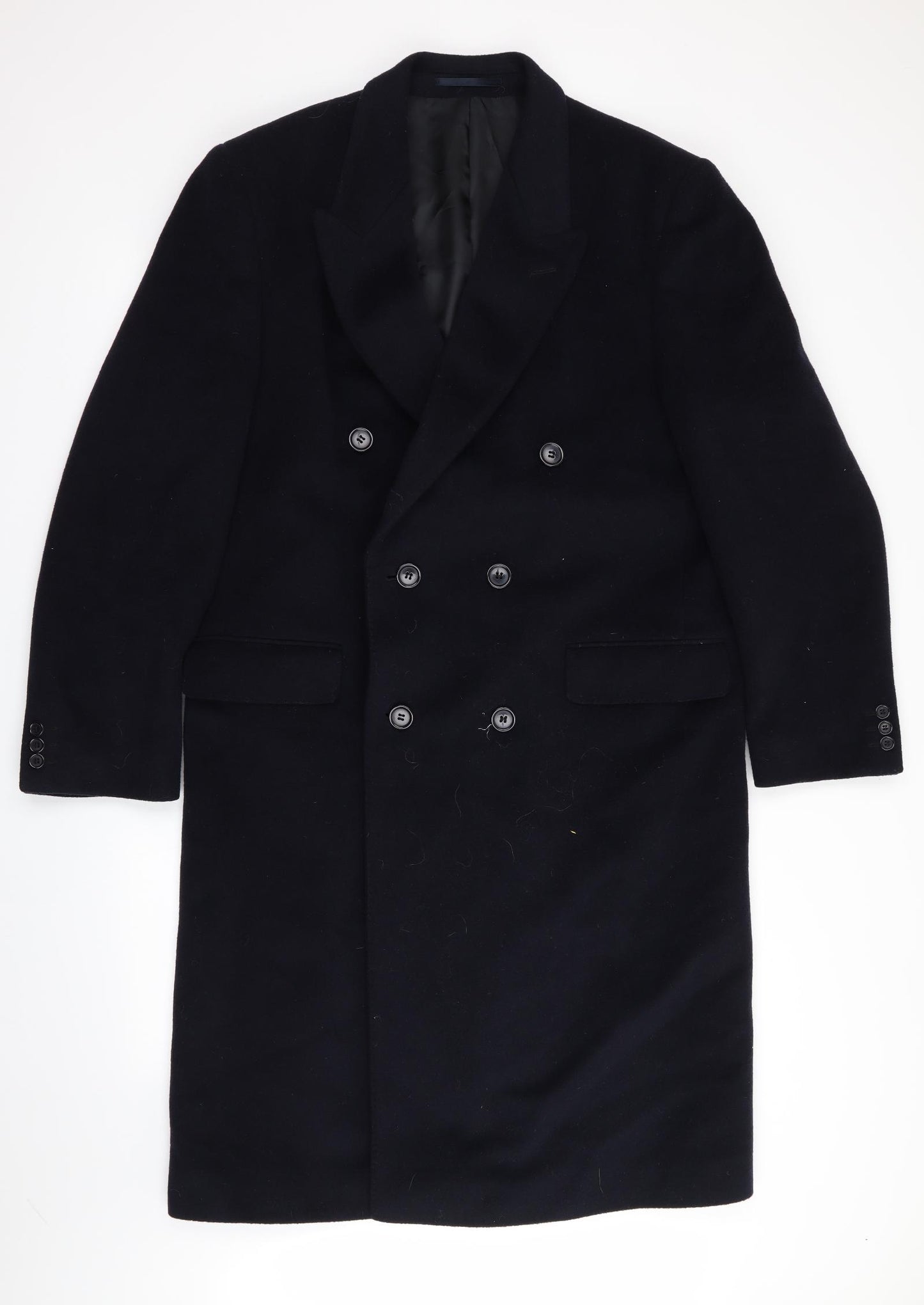 Selfridges Mens Blue   Overcoat Coat Size 40  - Back Vent