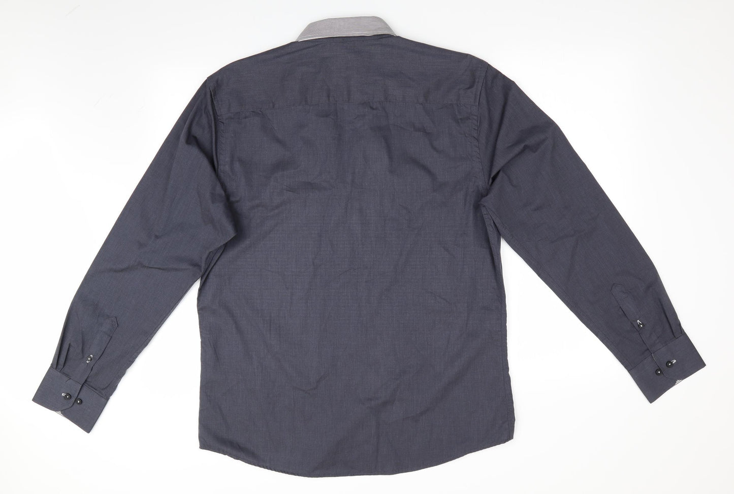 Florence and Fred Mens Grey    Button-Up Size L