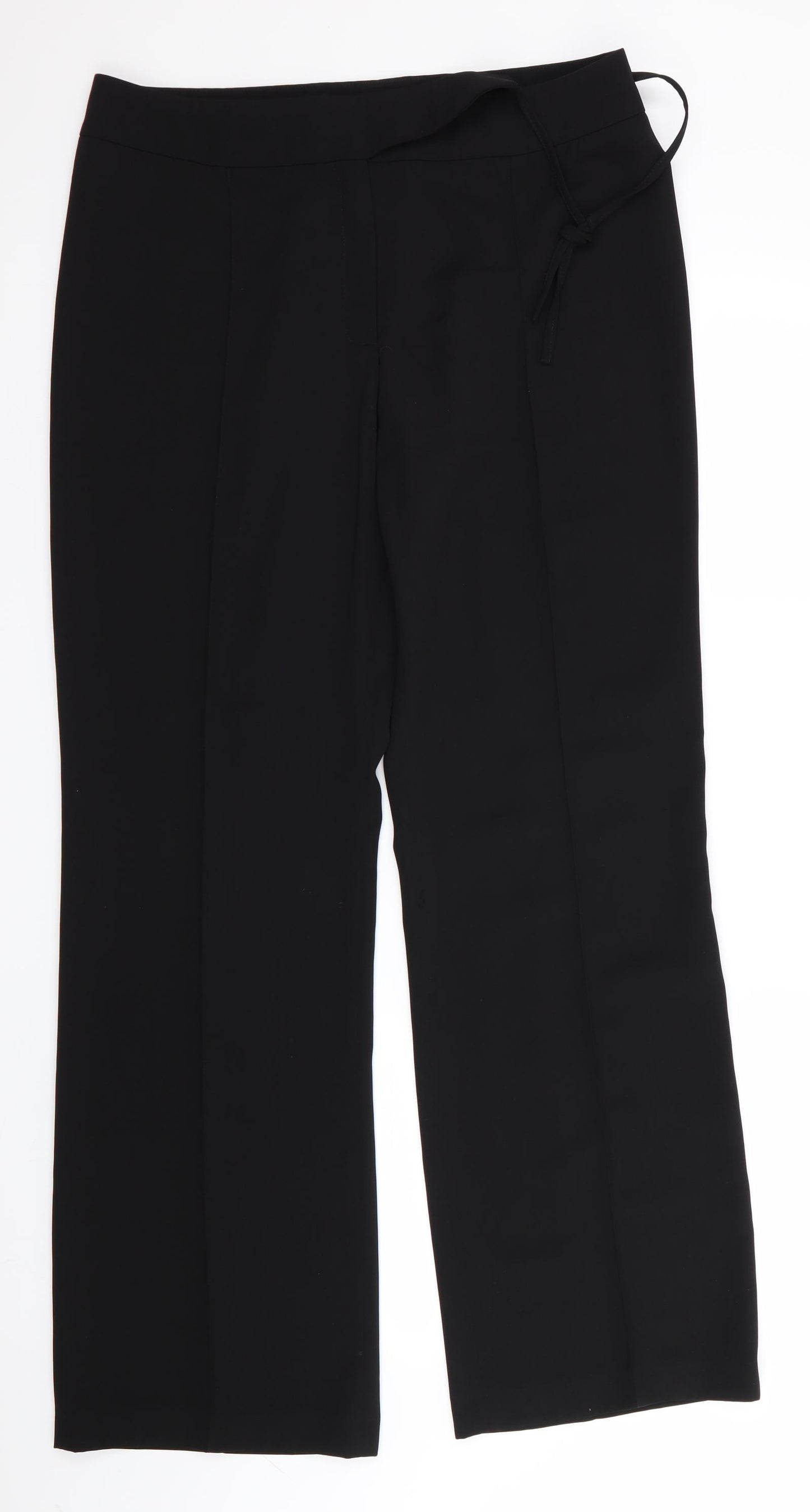 R Womens Black   Trousers  Size 14 L31 in - Wide Legged