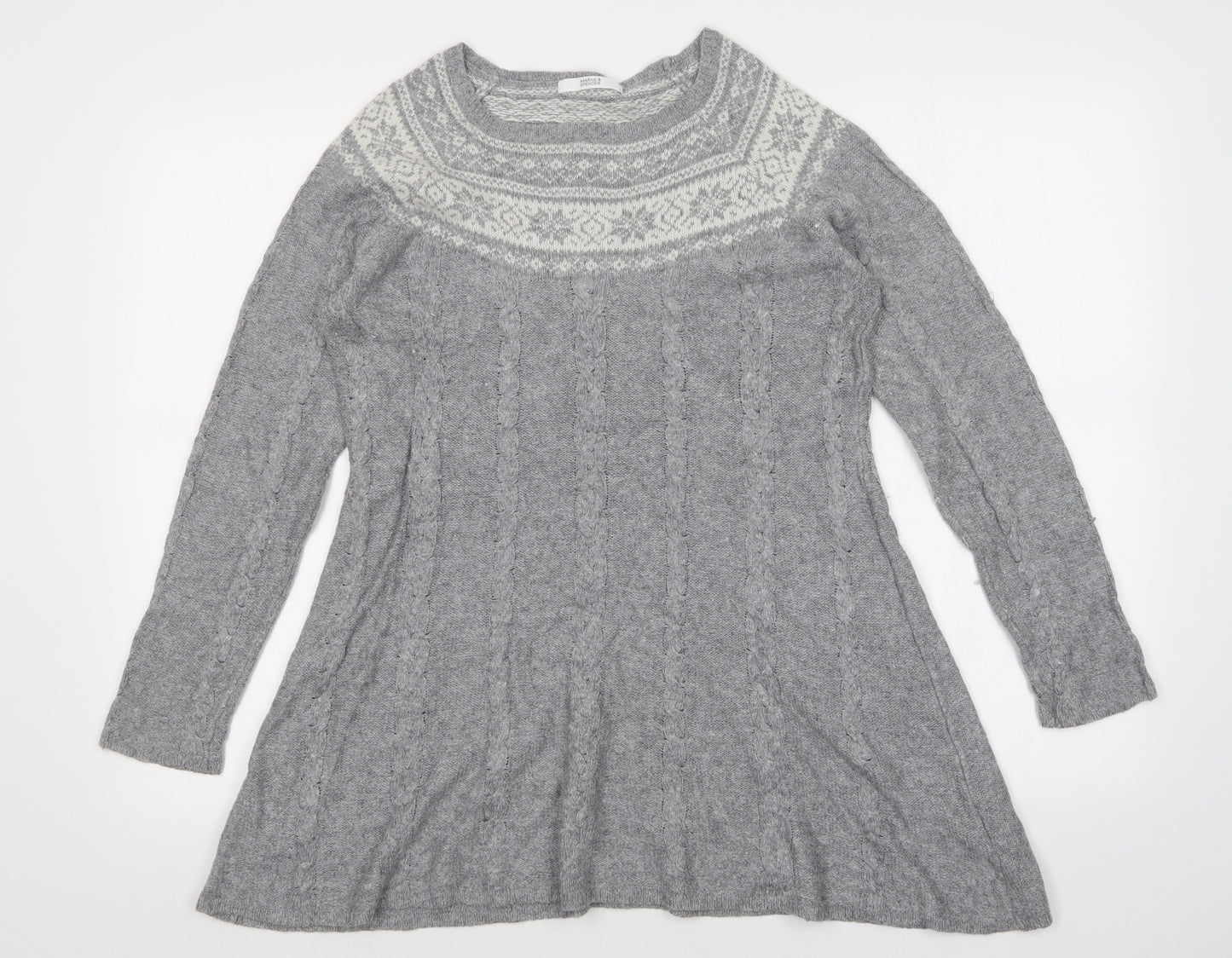 M&S Womens Grey   Pullover Jumper Size 14