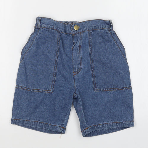 Preworn Girls Blue   Mom Shorts Size 4-5 Years