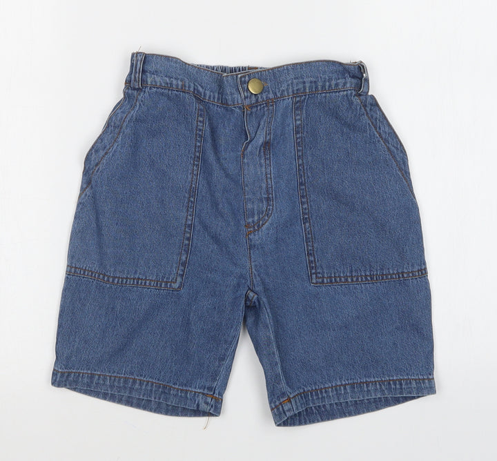 Preworn Girls Blue Mom Shorts Size 4-5 Years