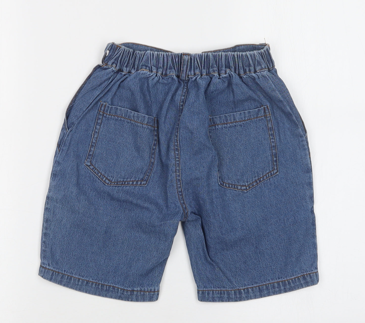 Preworn Girls Blue   Mom Shorts Size 4-5 Years