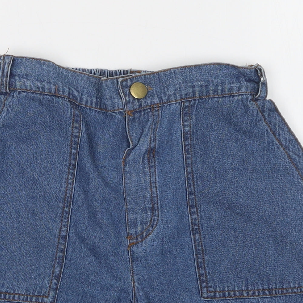 Preworn Girls Blue   Mom Shorts Size 4-5 Years