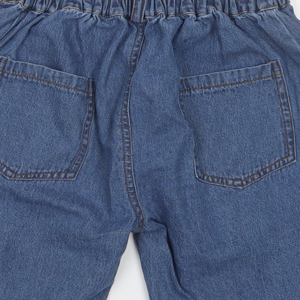 Preworn Girls Blue   Mom Shorts Size 4-5 Years