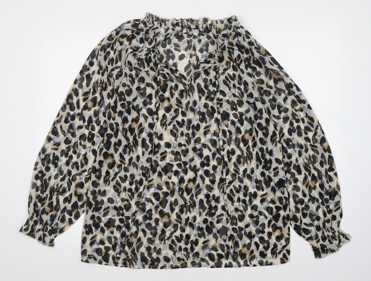 Pep&Co Womens Multicoloured Animal Print  Basic Blouse Size 14