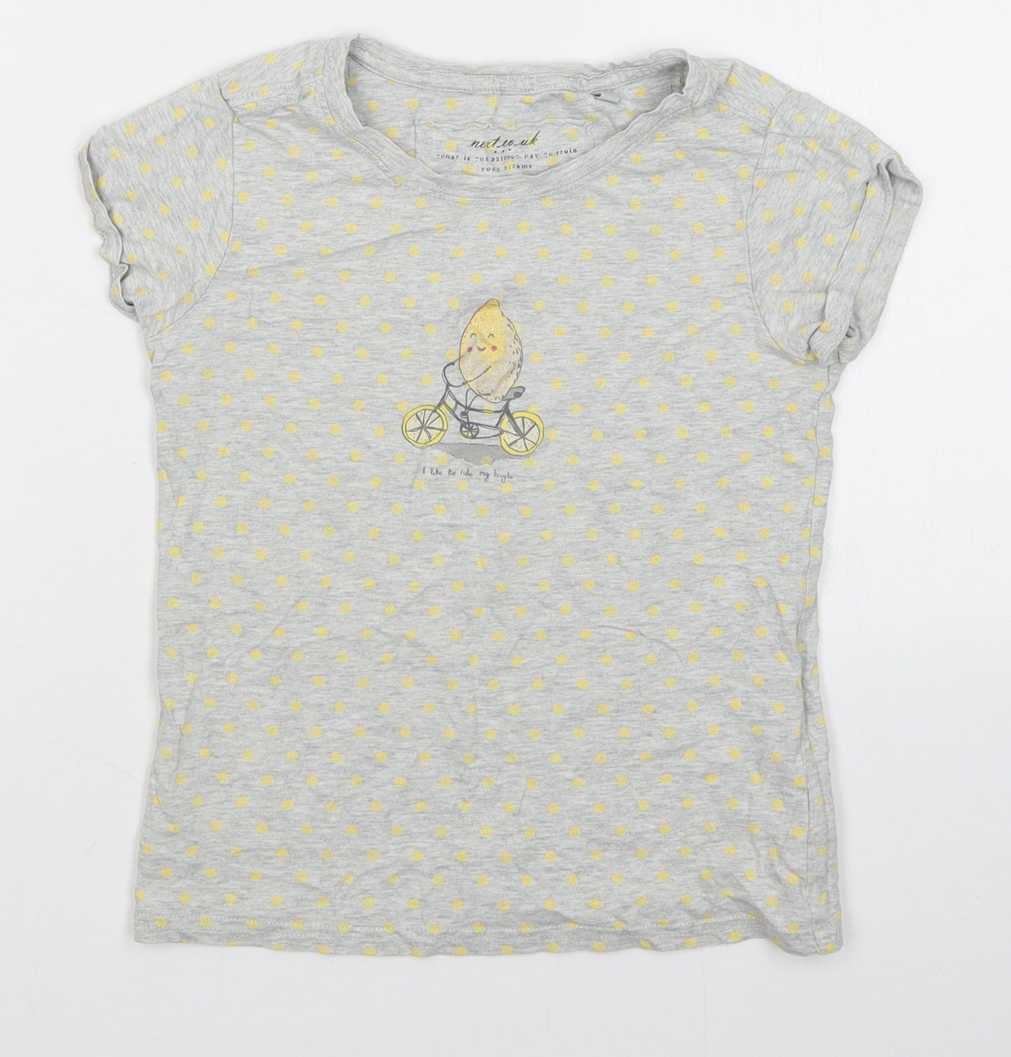 NEXT Girls Grey Polka Dot  Top Pyjama Top Size 8 Years