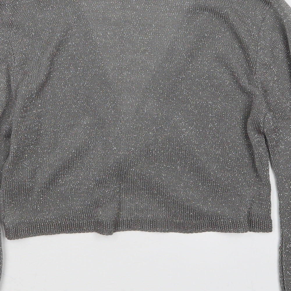 Look Womens Silver   Cardigan Jumper Size 10