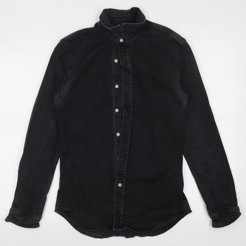 Topman Mens Black    Button-Up Size S