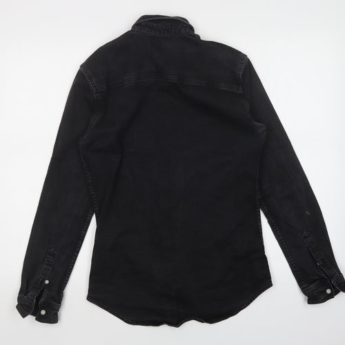 Topman Mens Black    Button-Up Size S