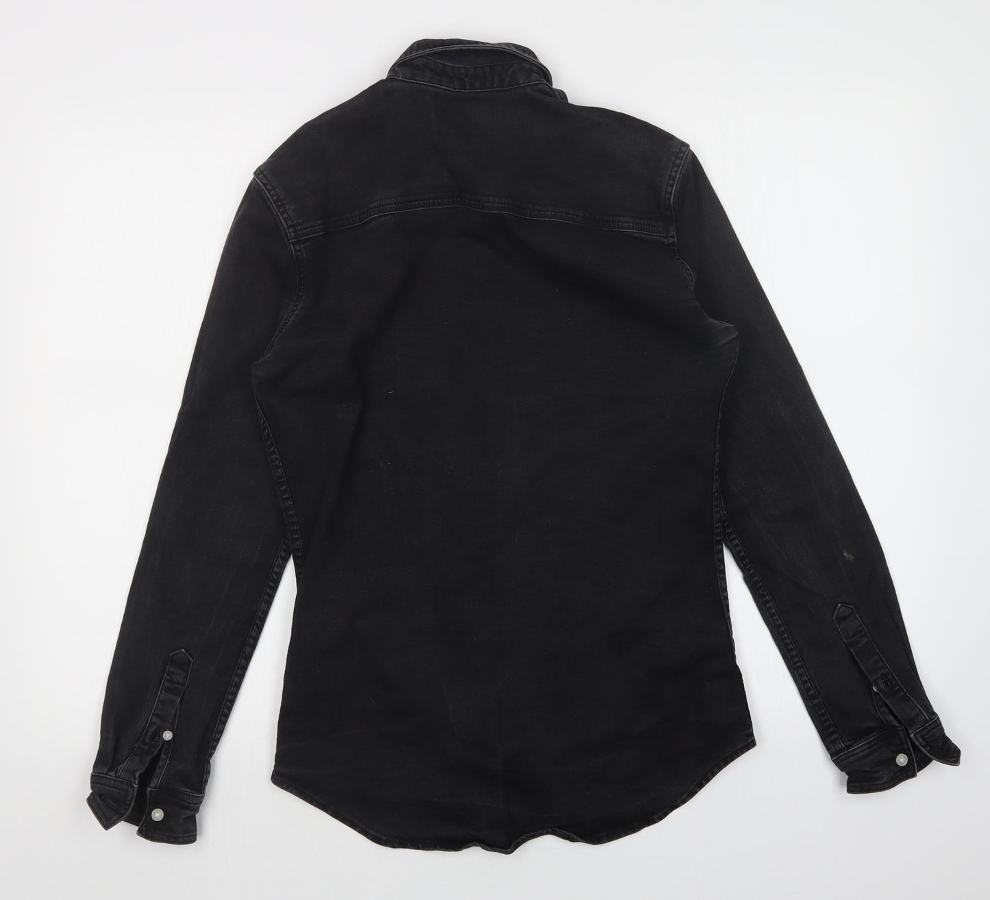 Topman Mens Black    Button-Up Size S