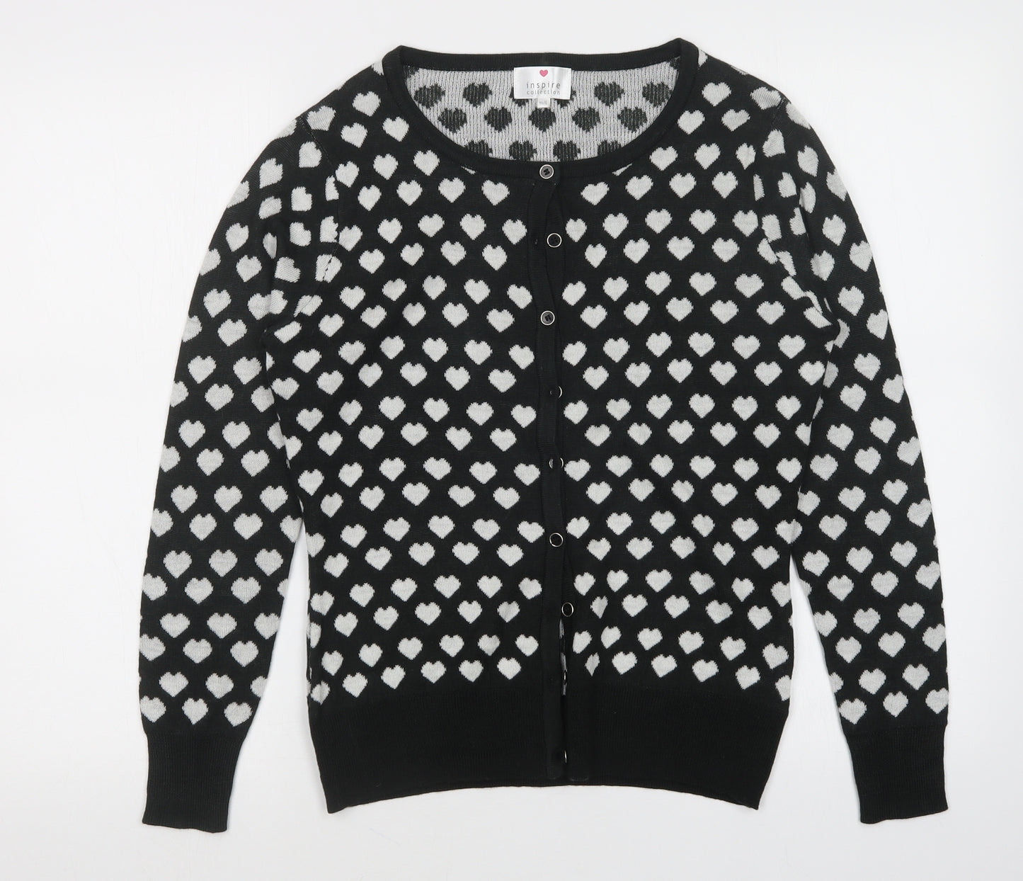 Inspire Womens Green Polka Dot  Cardigan Jumper Size M