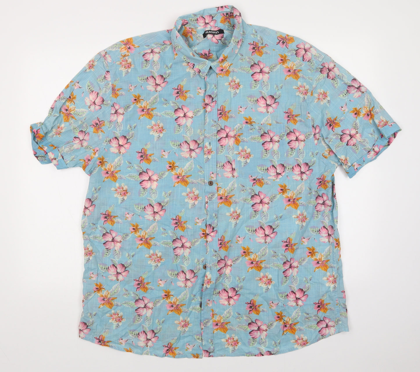 Peacocks Womens Multicoloured Floral  Basic Blouse Size 2XL