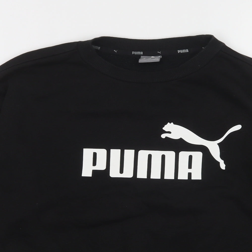 PUMA Womens Black   Pullover Sweatshirt Size 2XS