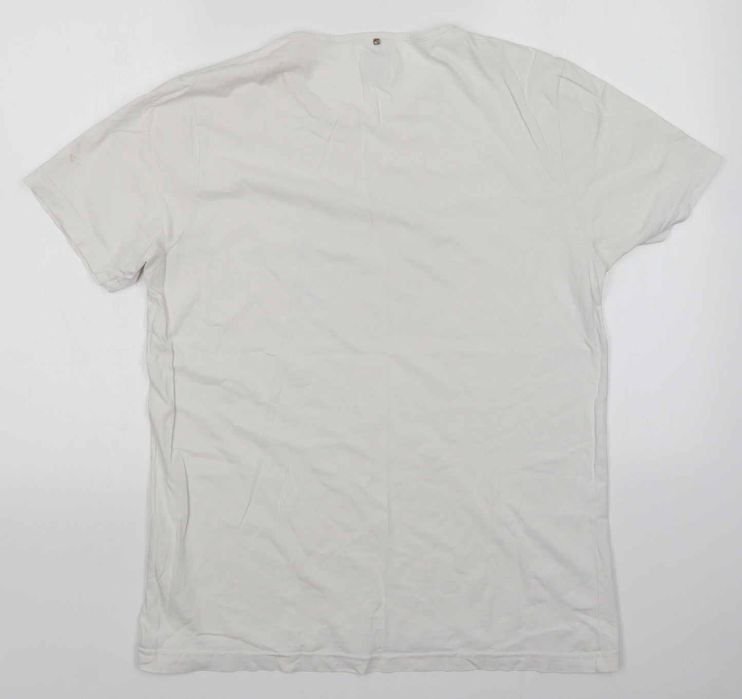 Pretty Green Mens White Paisley   T-Shirt Size M