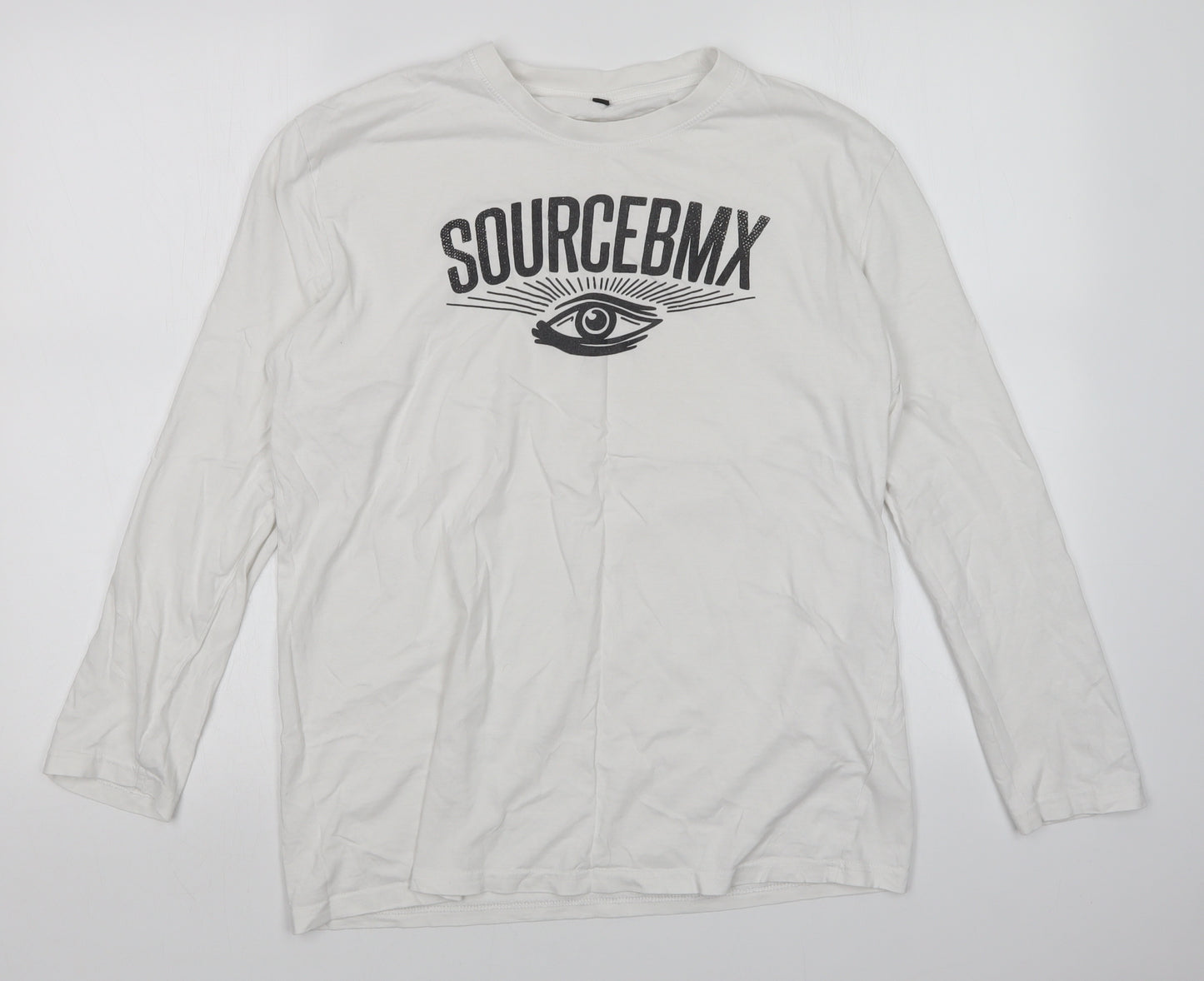 SOURCE BMX Mens White    T-Shirt Size L