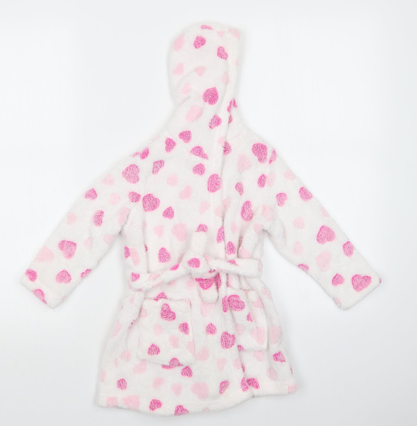 Young Dimension Girls White Polka Dot   Gown Size 2-3 Years