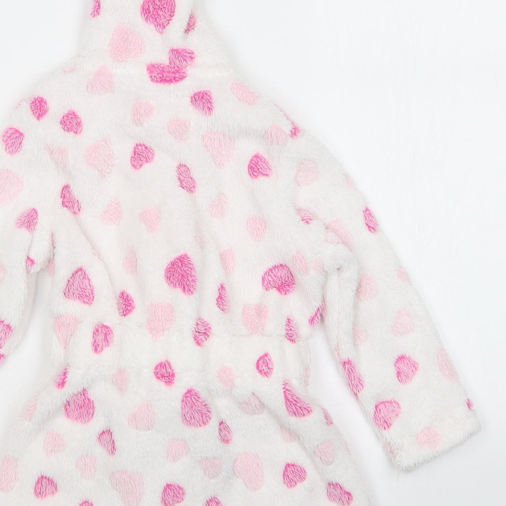 Young Dimension Girls White Polka Dot   Gown Size 2-3 Years