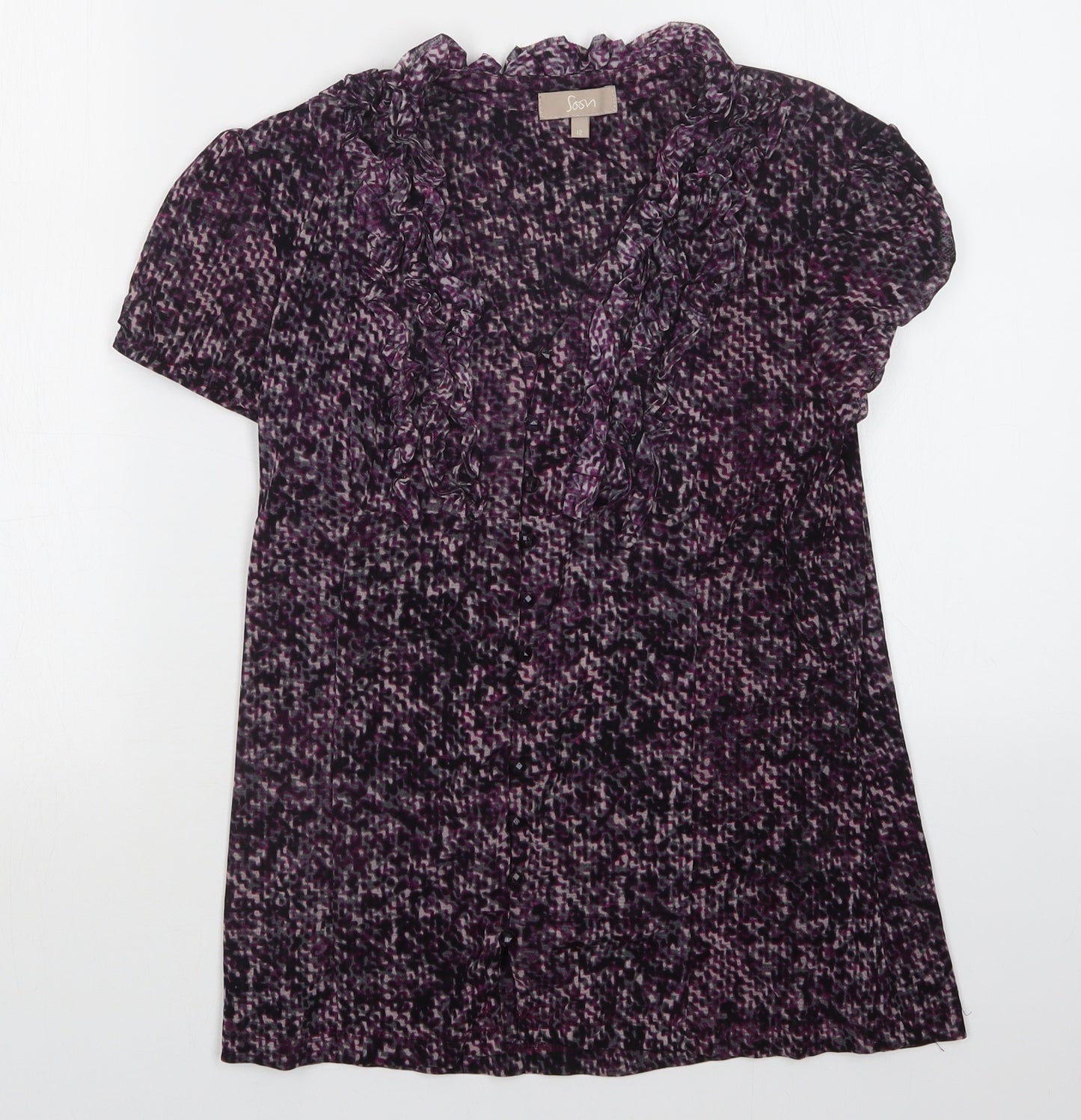 Soon Womens Purple   Basic Button-Up Size 12