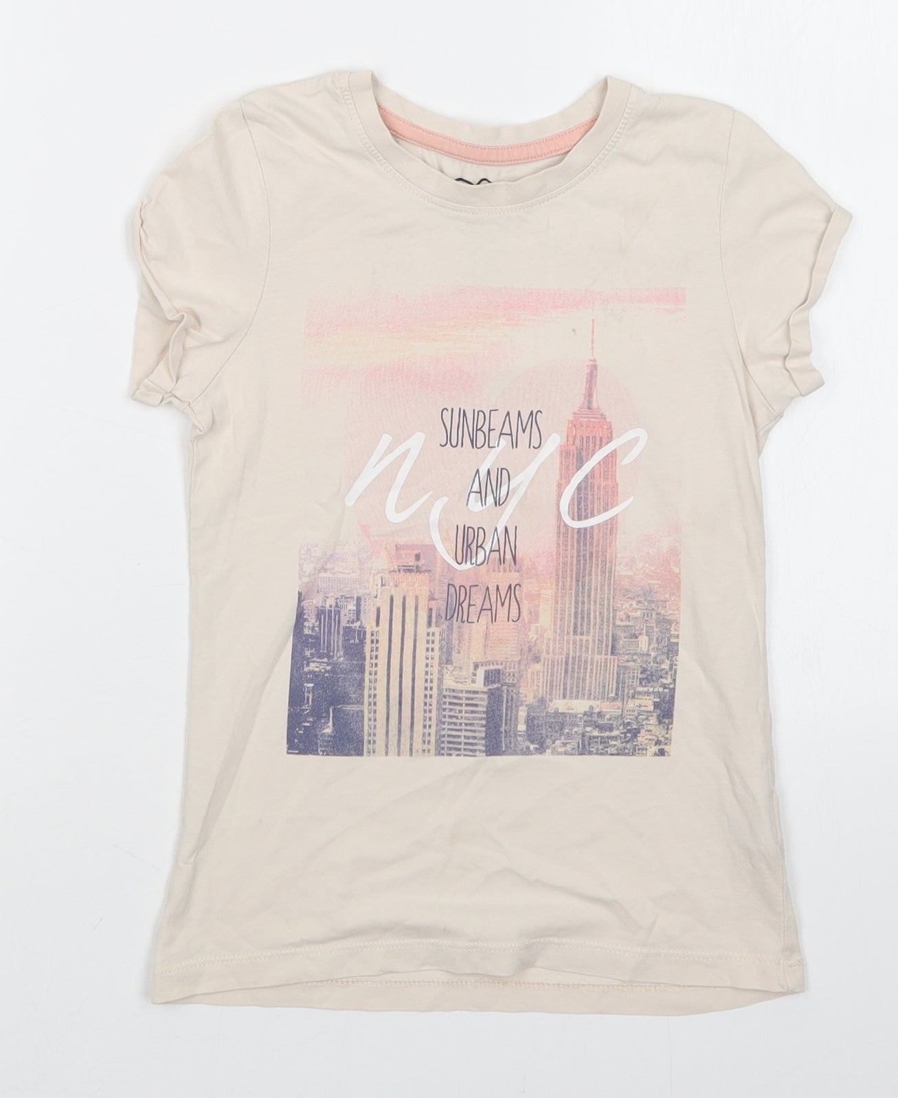 Young Dimension Girls Beige   Basic T-Shirt Size 8-9 Years