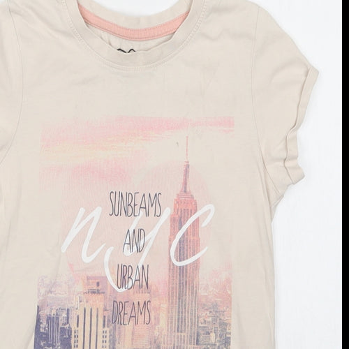 Young Dimension Girls Beige   Basic T-Shirt Size 8-9 Years